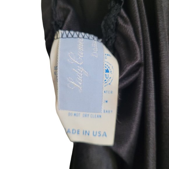 Vintage Black Silky Nylon and Lace Trim Baby doll and Robe Lingerie Lady Cameo - Picture 10 of 11